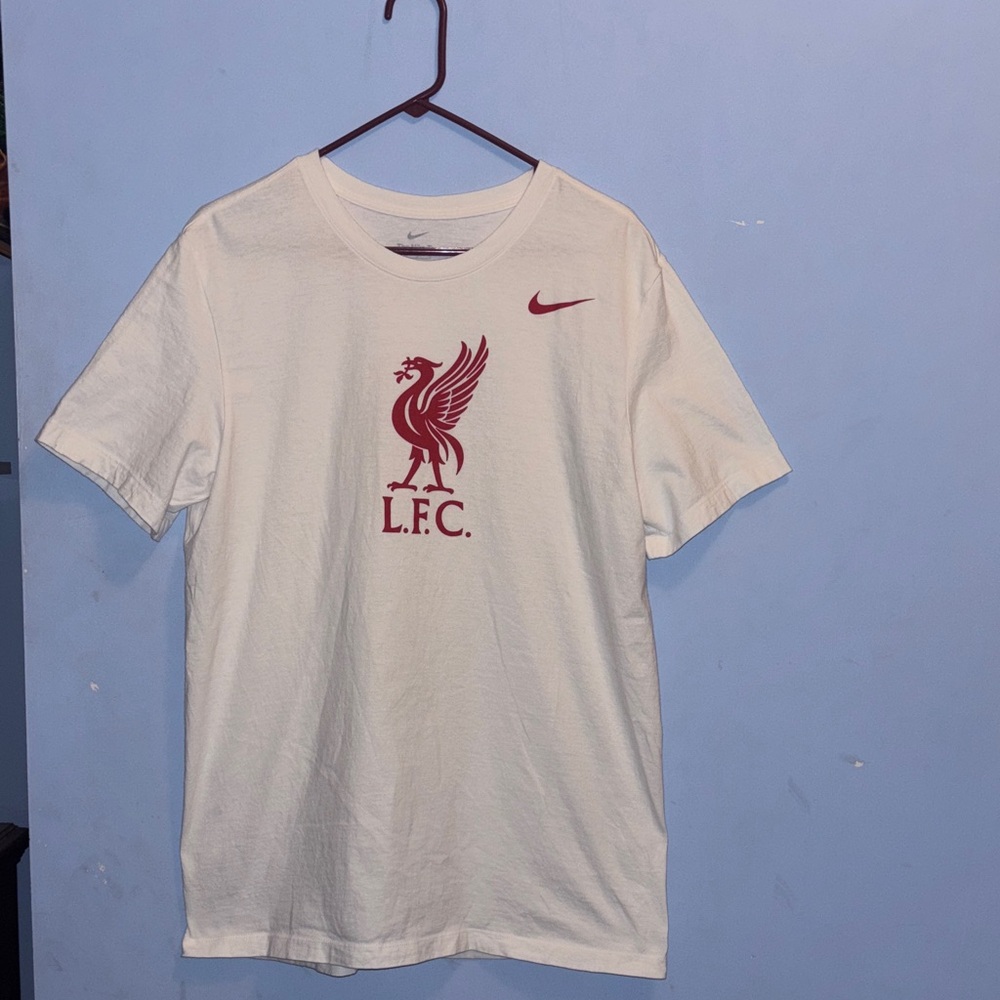 Nike White T-Shirt with Red LFC Logo